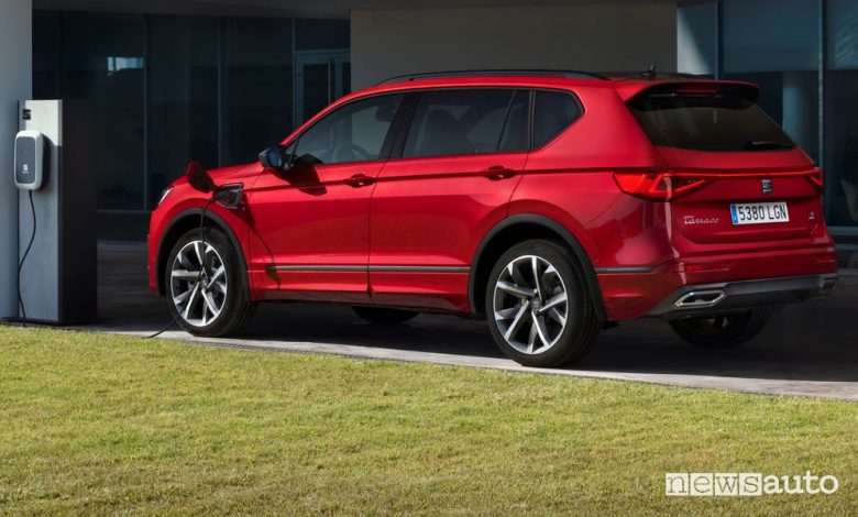 Seat Tarraco e-Hybrid in ricarica da una wallbox