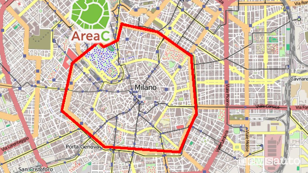 Mappa Area C di Milano