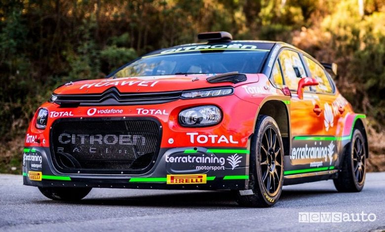 Vista di profilo Citroën C3 Rally2