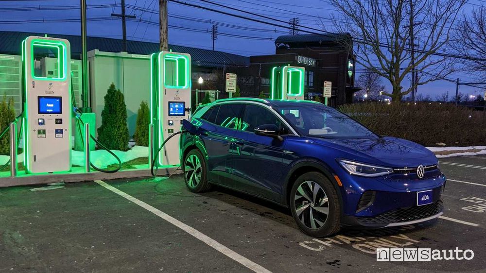 Colonnina di ricarica in DC Hyper di Electrify America per ricarica auto elettriche