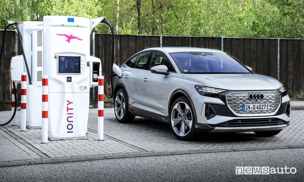 Audi Q4 Sportback e-tron in ricarica rapida Ionity