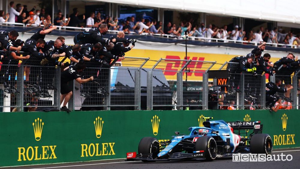 F1 Gp Ungheria 2021 prima vittoria Alpine