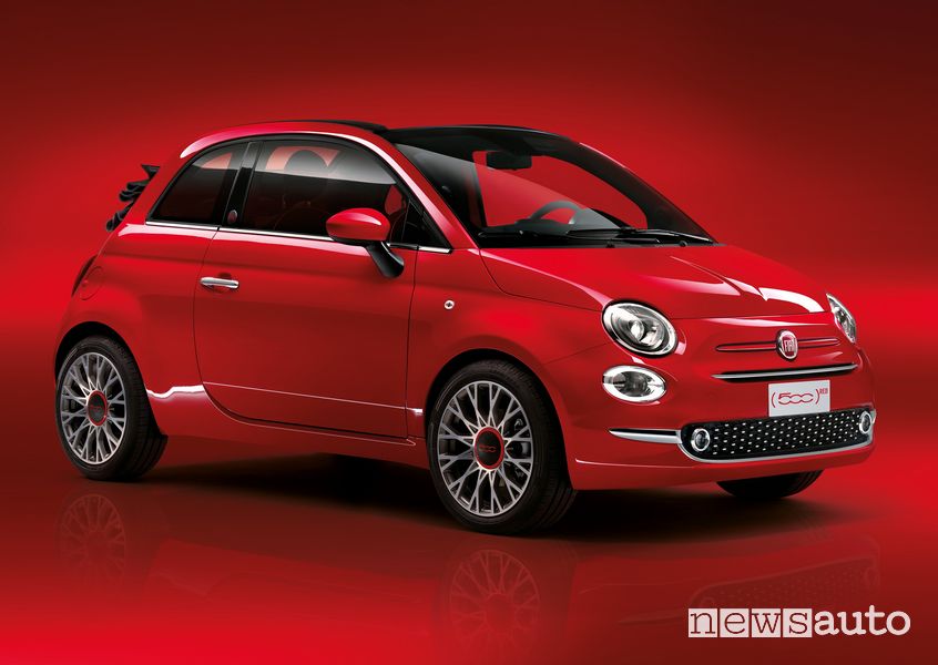 Vista di profilo Fiat 500 RED