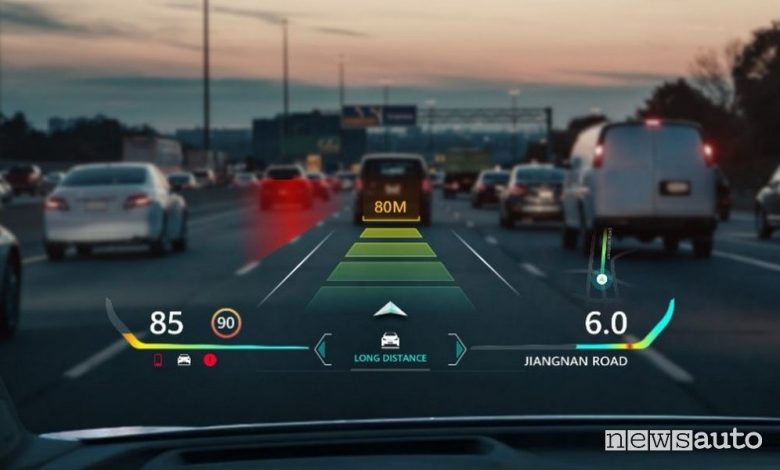 Head up display, realtà aumentata in auto con Huawei