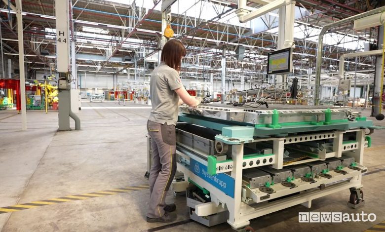 Assemblaggio batteria Renault Mégane E-Tech Electric a Douai