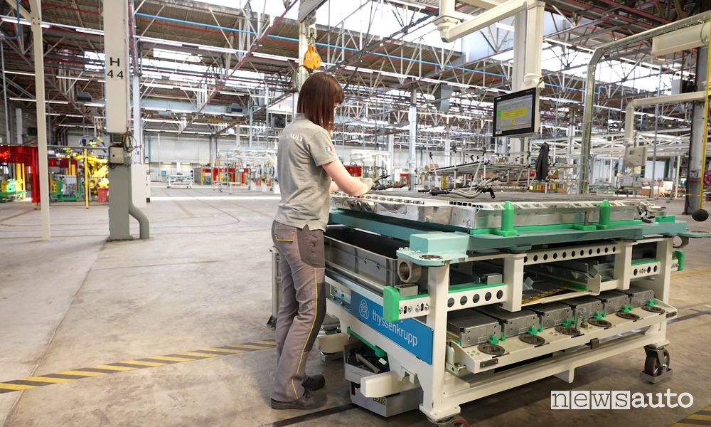 Assemblaggio batteria Renault elettrica