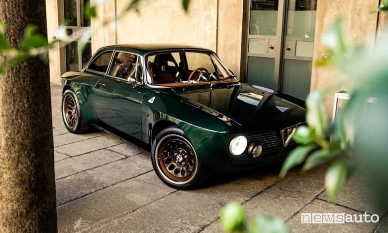 Vista di profilo Totem GT Super restomod Alfa Romeo Giulia
