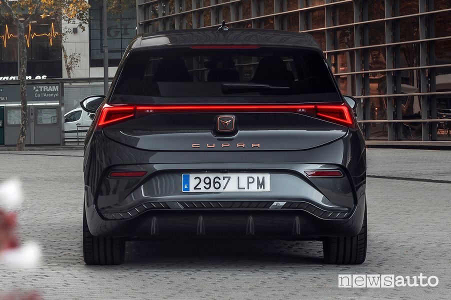 Posteriore Cupra Born elettrica Quasar Grey
