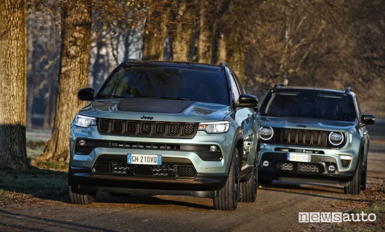 Jeep Renegade e Compass ibride e-Hybrid su strada