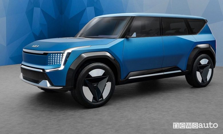 Vista di profilo Kia Concept EV9