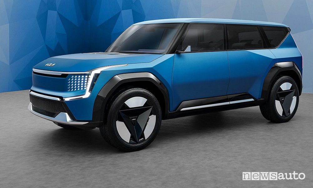 Vista di profilo Kia Concept EV9