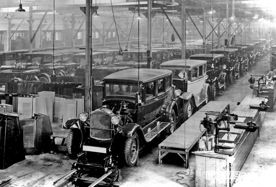 Catena di montaggio Opel Rüsselsheim, 1928
