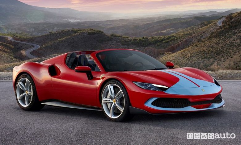 Vista di profilo Ferrari 296 GTS Assetto Fiorano