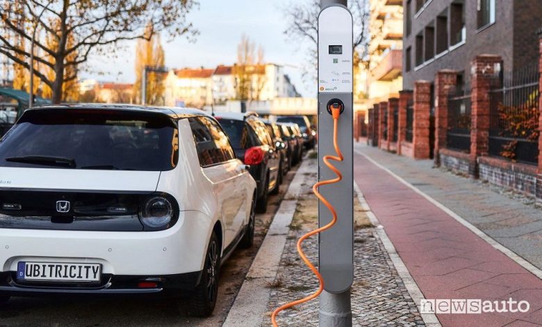 Ricarica elettrica, pali della luce come colonnine
