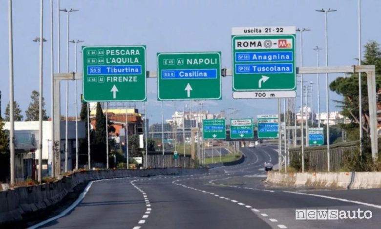 Raccordo Anulare Roma chiuso 29 e 30 agosto 2022