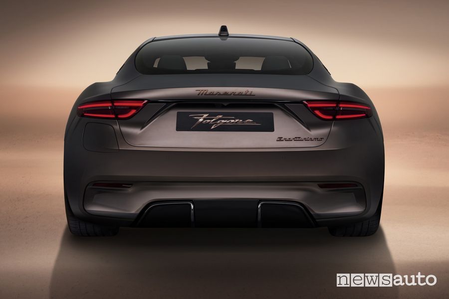Vista posteriore Maserati GranTurismo Folgore elettrica