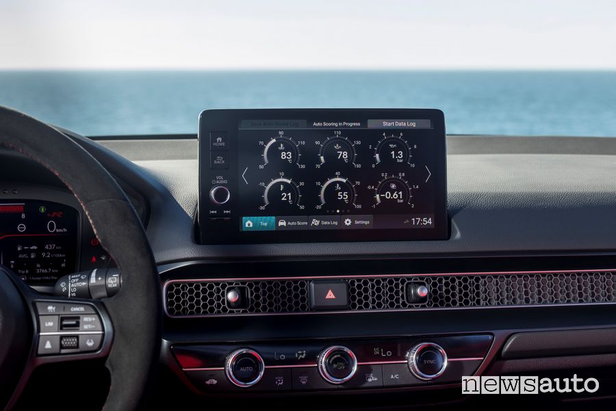 Nuova Honda Civic Type R display infotainment