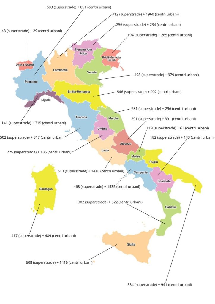Mappa Ricarica rapida auto elettrice
