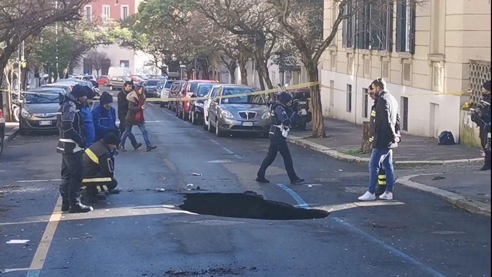 voragine a Roma di via dei Giordiani nel quartiere Salario