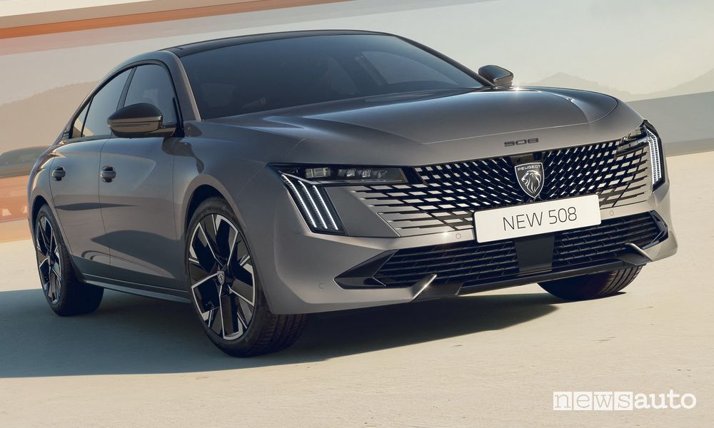 Nuova Peugeot 508 GT anteriore 3/4