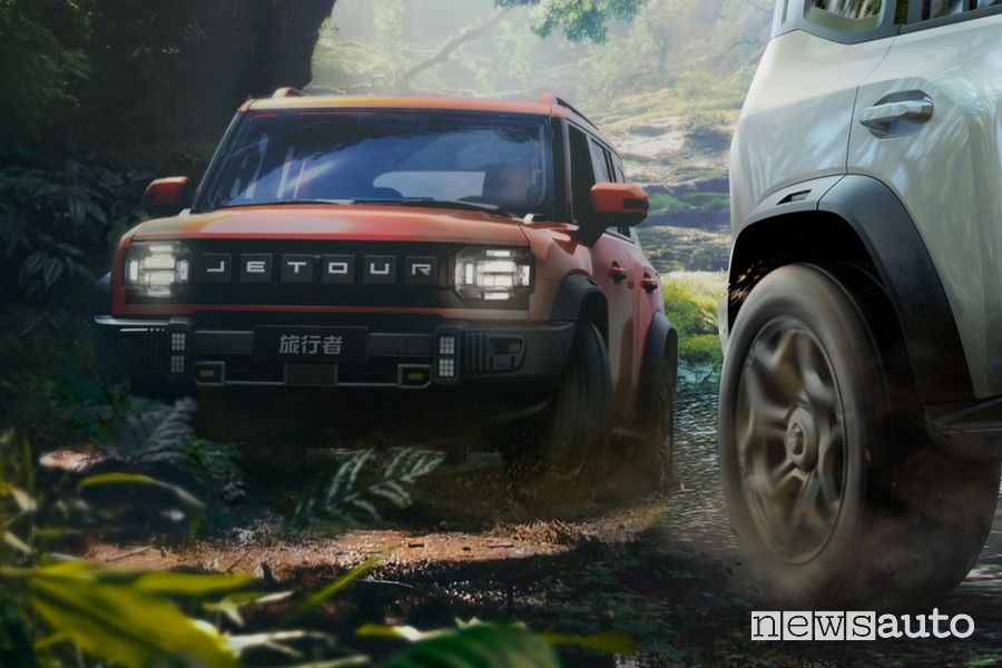Jetour Traveller davanti ricorda il Ford Bronco