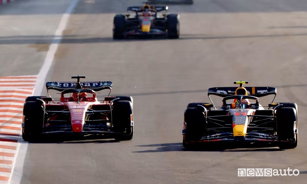 F1 Gp Baku 2023 Sprint Race sorpasso Perez Leclerc