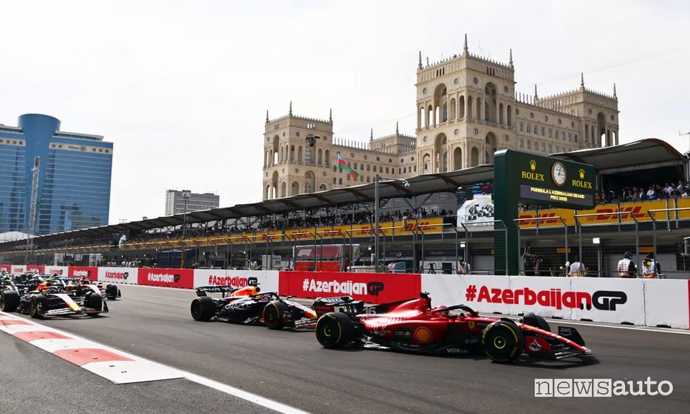 F1 Gp Azerbaijan 2023 partenza gara Baku