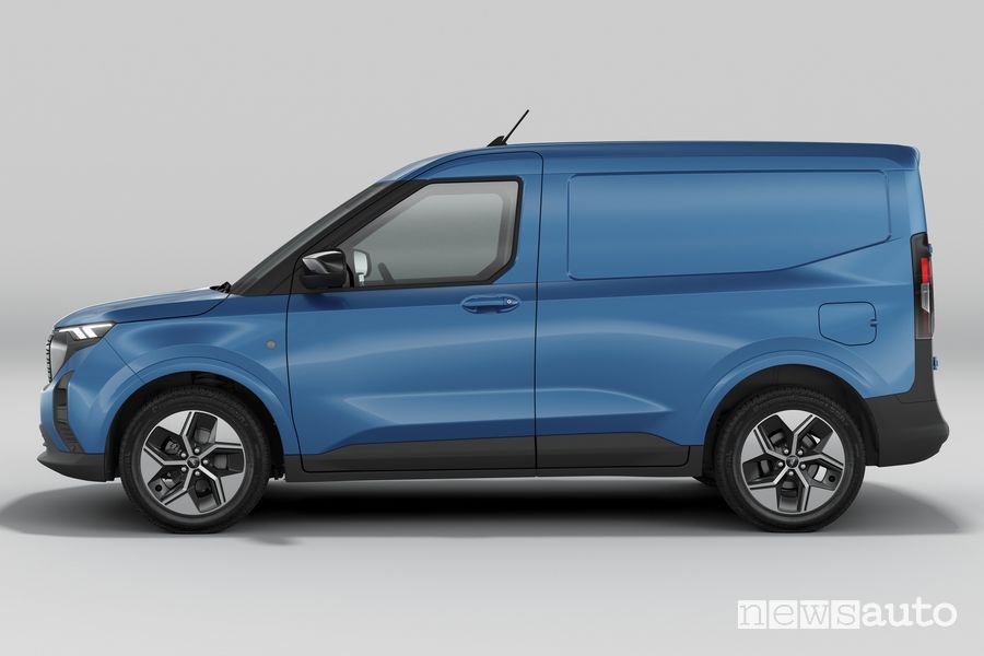 Nuovo Ford E-Transit Courier EV laterale