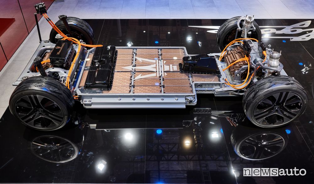 Maserati Grecale Folgore piattaforma con due Electric Drive Module (EDM)
