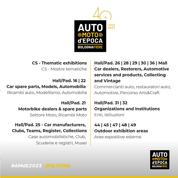 Padiglioni Auto e Moto d'Epoca Bologna 2023