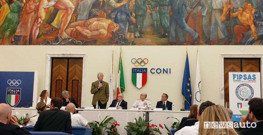 Presentazione al CONI operazione Pulifondali & Pulispiagge con Giovanni Malagò, presidente del CONI.