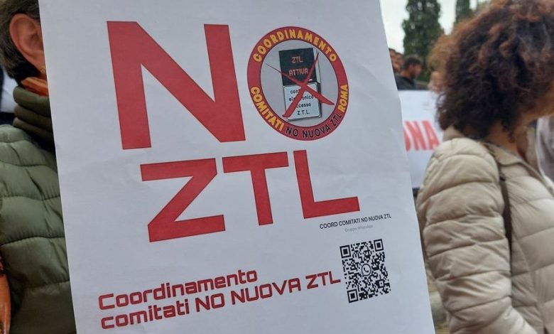 Protesta contro la ZTL Fascia Verde a Roma