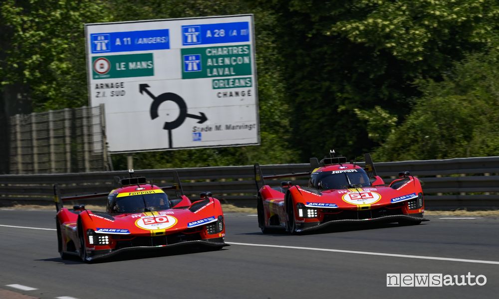 Ferrari prima fila sulla griglia di partenza di Le Mans 2023
