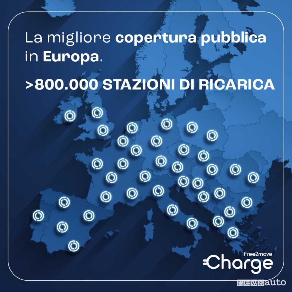 Mappa colonnine di ricarica Free2Move Charge