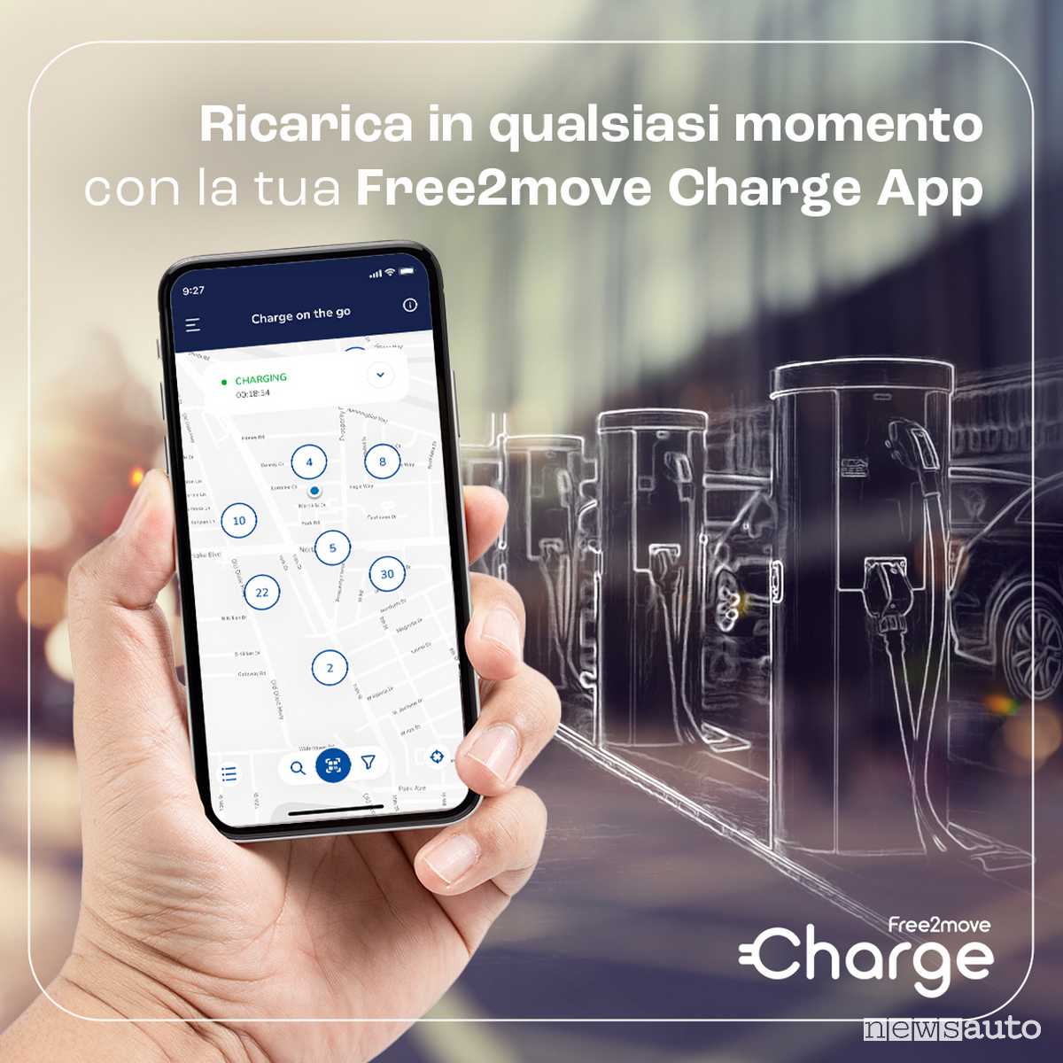 App Free2Move Charge per ricaricare in viaggio le auto elettriche dei marchi Stellantis