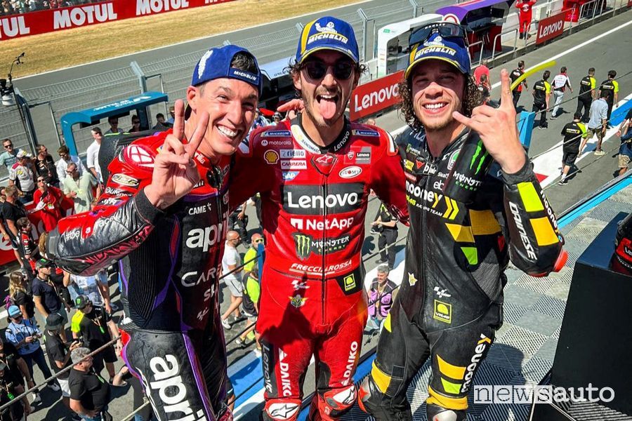 Il podio del Gp d’Olanda ad Assen di MotoGP 2023