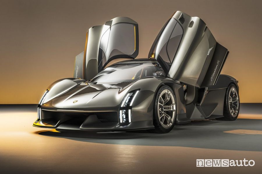 Porsche Mission X portiere ad ali di gabbiano