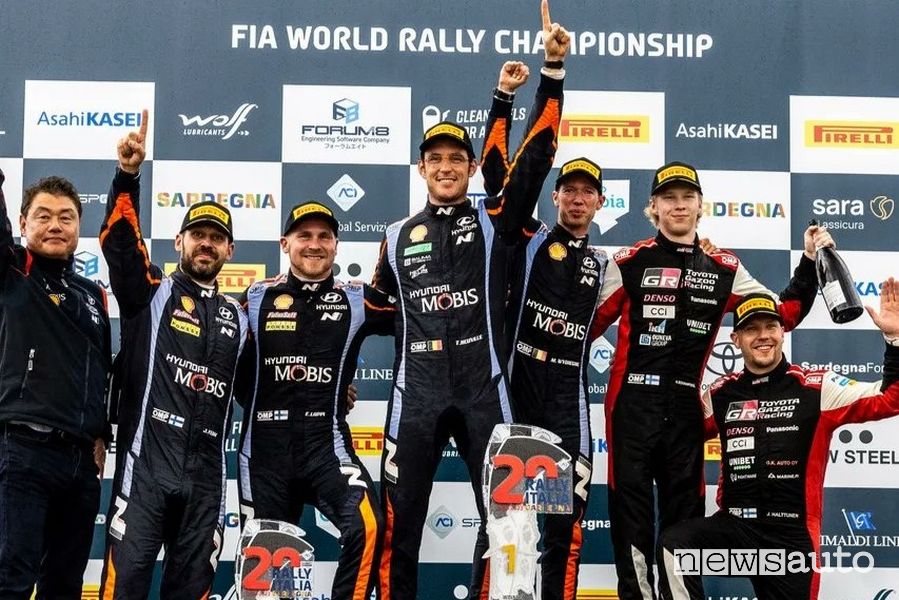 Il podio del Rally d'Italia Sardegna WRC 2023