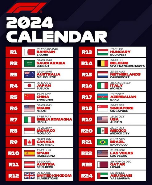 Calendario F1 2024