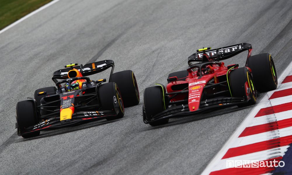 F1 Gp Austria 2023 sorpasso Perez su Sainz