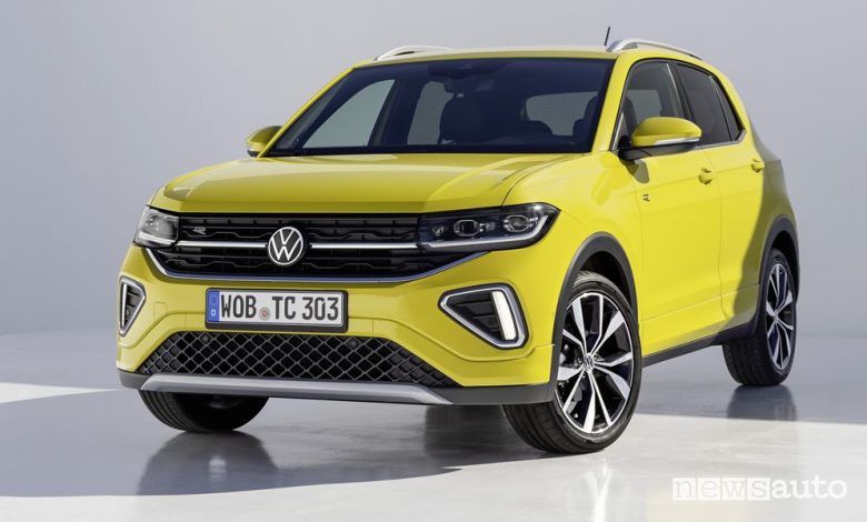 Nuova Volkswagen T-Cross anteriore 3/4