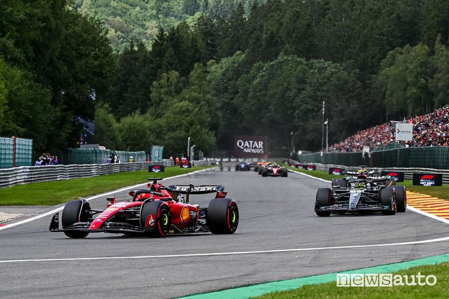 F1 gara Belgio 2023 terzo posto podio Ferrari Leclerc