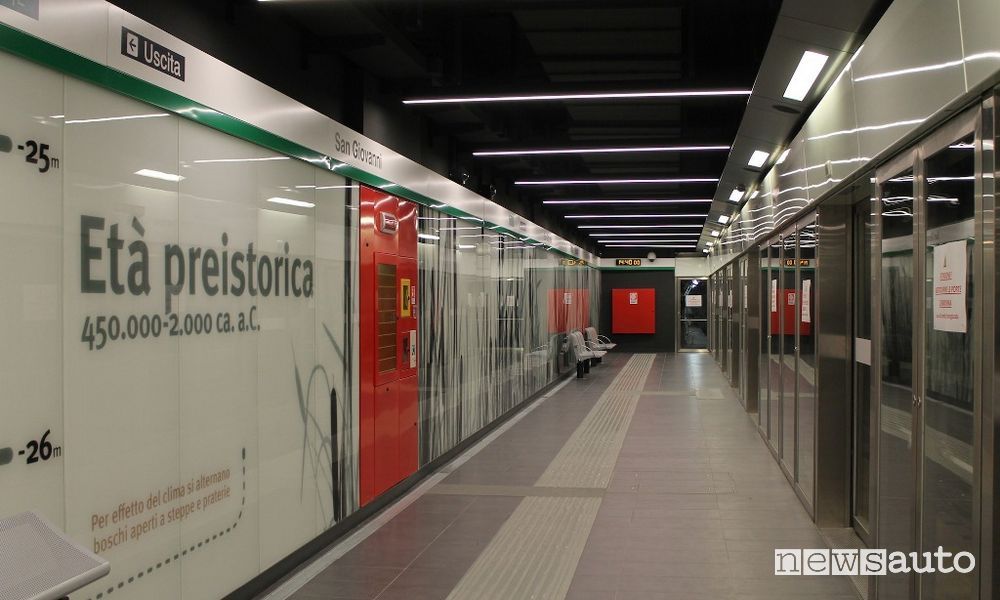 Stazione Linea C di San Giovanni, dove c'è il capolinea provvisorio