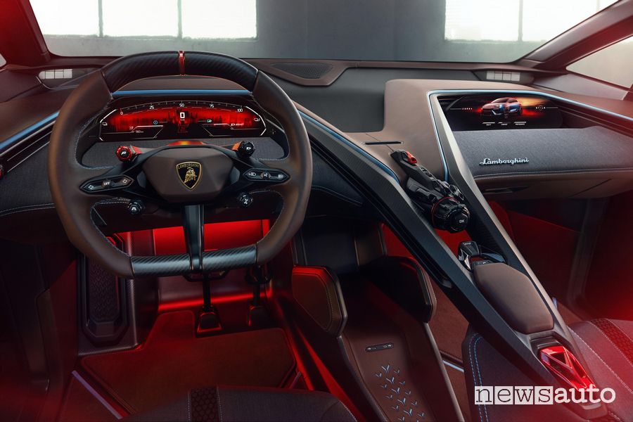 Lamborghini Lanzador concept volante abitacolo