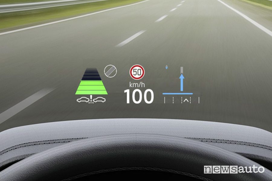 Nuova Volkswagen Passat Variant R Line eHybrid head-up display