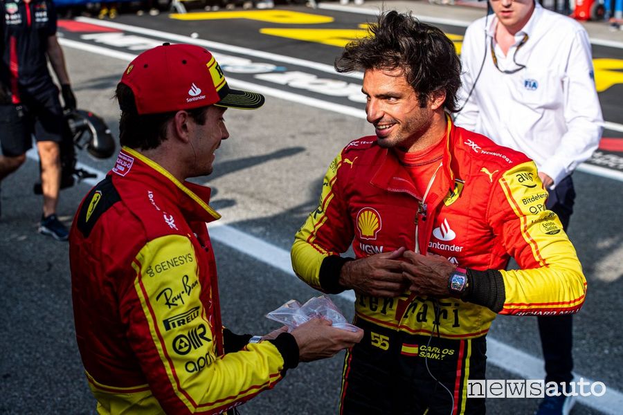 Charles Leclerc e Carlos Sainz a Monza