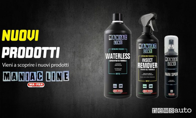 Prodotti per la cura dell'auto, novità Maniac Line di Mafra