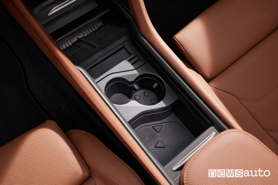 Nuova Skoda Kodiaq vano portaoggetti abitacolo