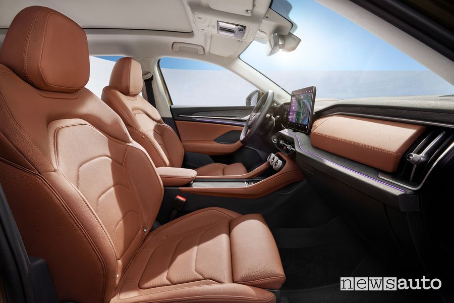 Nuova Skoda Kodiaq sedili anteriori abitacolo