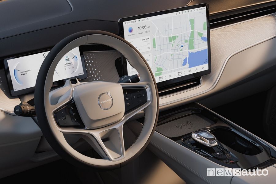 Volvo EM90 volante abitacolo